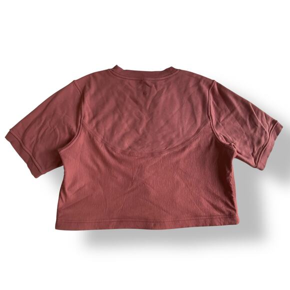 Lululemon Athletica Cotton French‎ Terry Swift Tee Womens Size 8 in Brier Rose - Picture 5 of 6